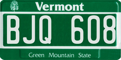 VT license plate BJQ608