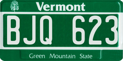 VT license plate BJQ623
