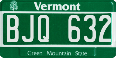 VT license plate BJQ632