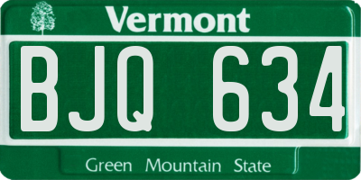 VT license plate BJQ634