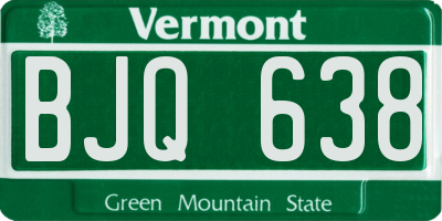 VT license plate BJQ638