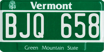 VT license plate BJQ658