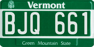 VT license plate BJQ661