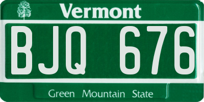 VT license plate BJQ676
