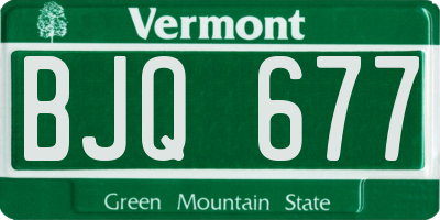 VT license plate BJQ677