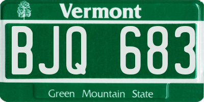 VT license plate BJQ683