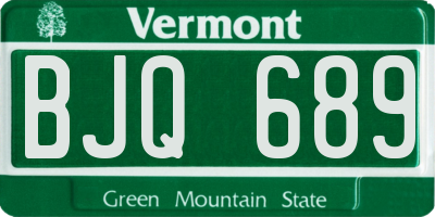 VT license plate BJQ689