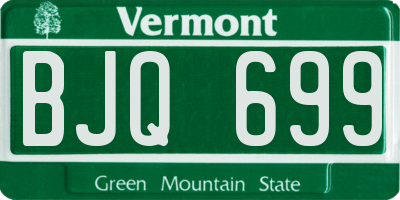 VT license plate BJQ699