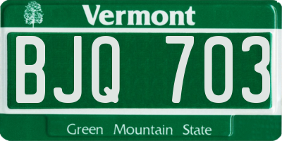 VT license plate BJQ703