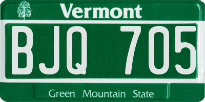 VT license plate BJQ705
