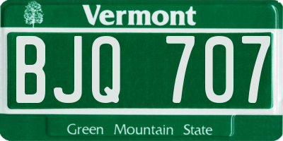 VT license plate BJQ707