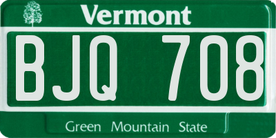 VT license plate BJQ708