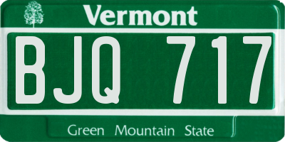VT license plate BJQ717