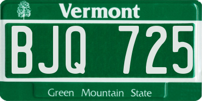 VT license plate BJQ725