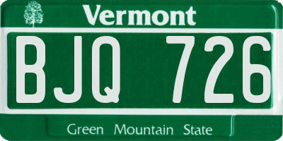 VT license plate BJQ726