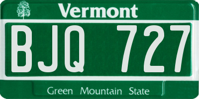 VT license plate BJQ727