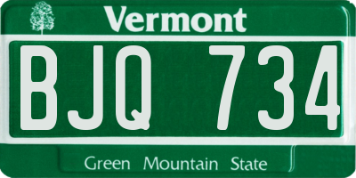 VT license plate BJQ734