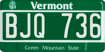 VT license plate BJQ736