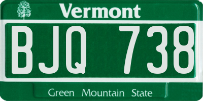 VT license plate BJQ738