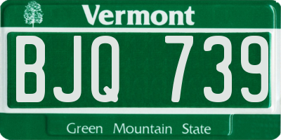 VT license plate BJQ739