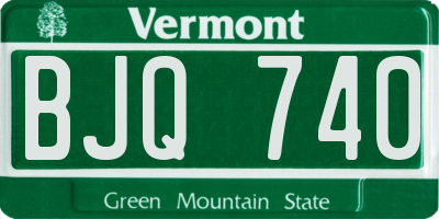 VT license plate BJQ740