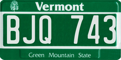 VT license plate BJQ743
