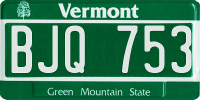 VT license plate BJQ753