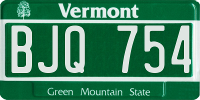VT license plate BJQ754