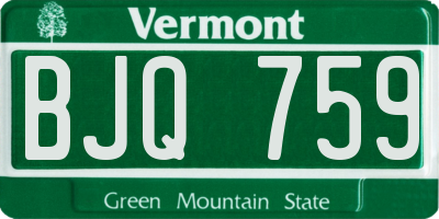 VT license plate BJQ759
