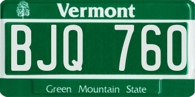 VT license plate BJQ760