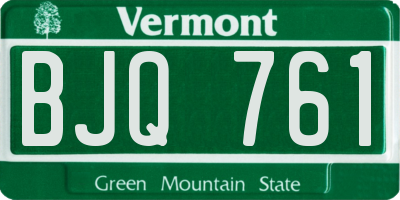 VT license plate BJQ761