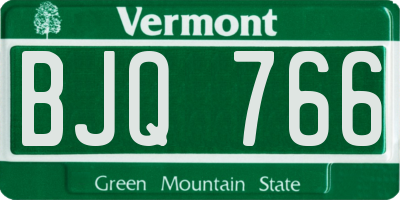 VT license plate BJQ766