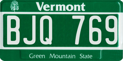 VT license plate BJQ769