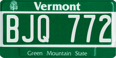 VT license plate BJQ772