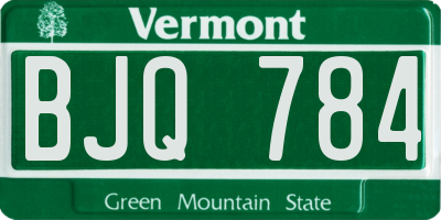 VT license plate BJQ784