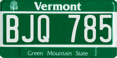 VT license plate BJQ785