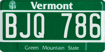 VT license plate BJQ786