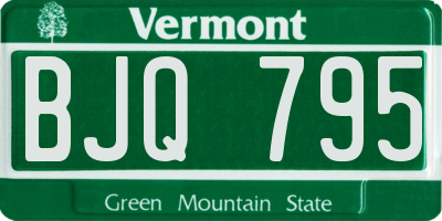 VT license plate BJQ795