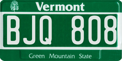 VT license plate BJQ808