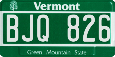 VT license plate BJQ826