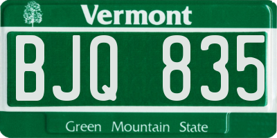 VT license plate BJQ835
