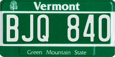 VT license plate BJQ840