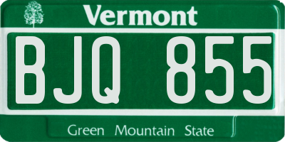 VT license plate BJQ855