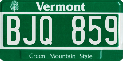 VT license plate BJQ859