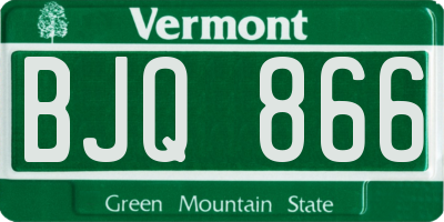 VT license plate BJQ866