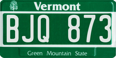 VT license plate BJQ873