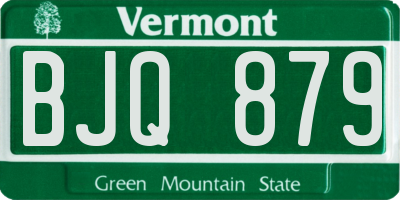 VT license plate BJQ879