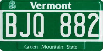 VT license plate BJQ882