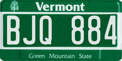 VT license plate BJQ884