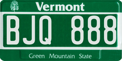 VT license plate BJQ888